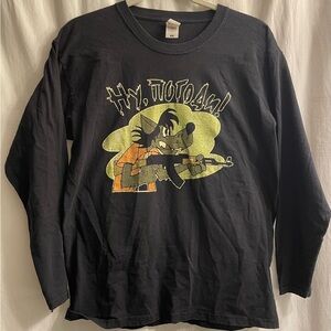 Vintage Black Wolf M T-Shirt Nu Pogodi Well Just You Wait Hare Cartoon hy noroan